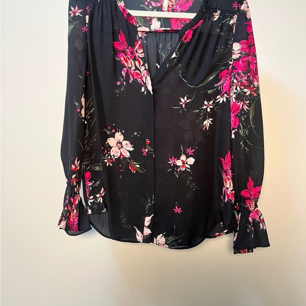 Joie Floral Black and Pink Women's Top